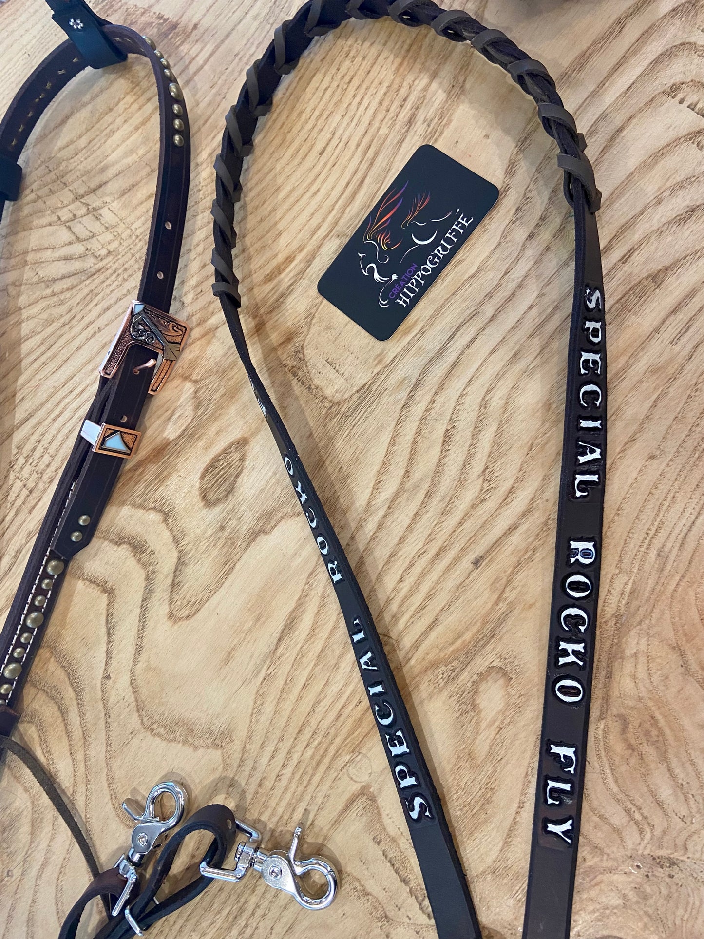 Custom made Barrel Reins with horse name