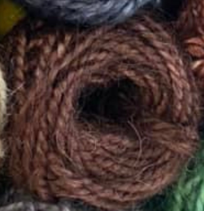 Mohair dark brown 2 ply 50ft