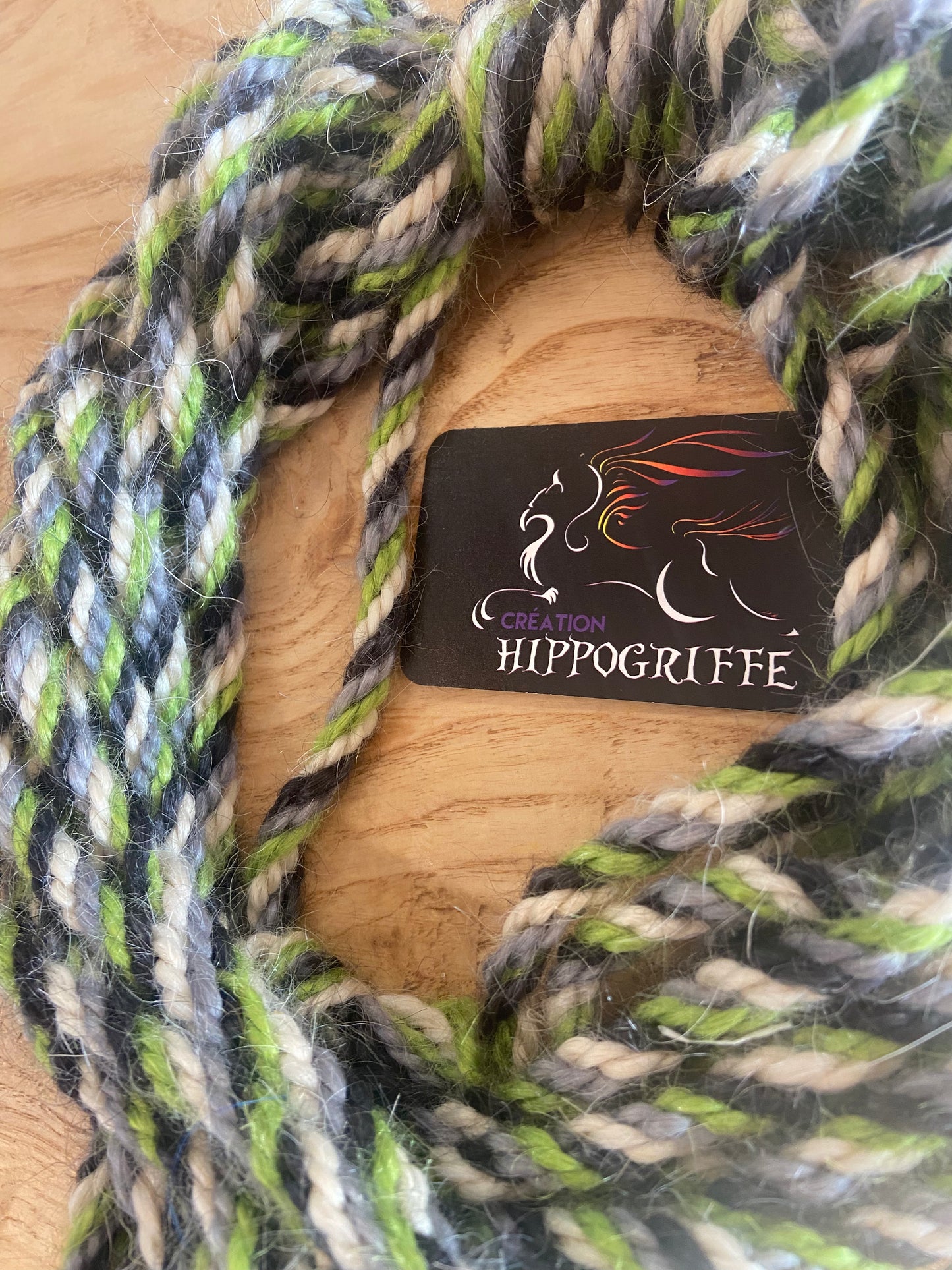 Mohair 8 ply twist Green-grey