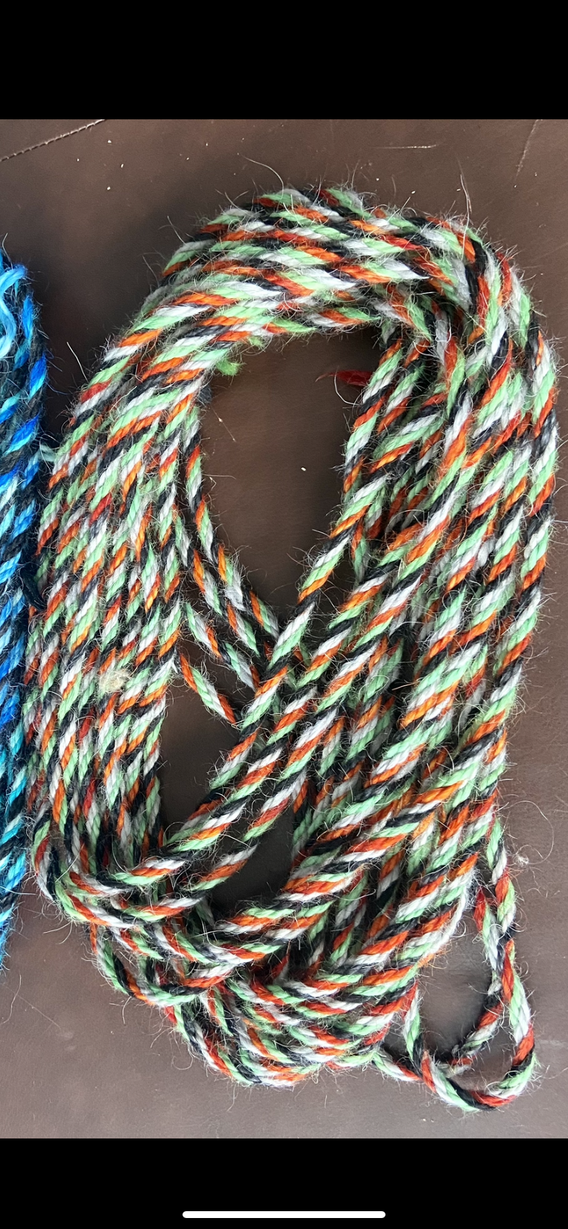 Mohair 8 ply twist orange/ green