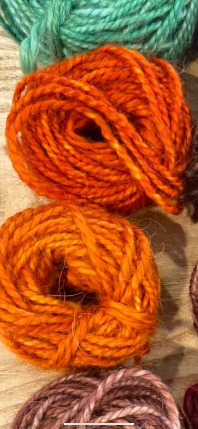 Mohair burn orange 2 ply 50ft