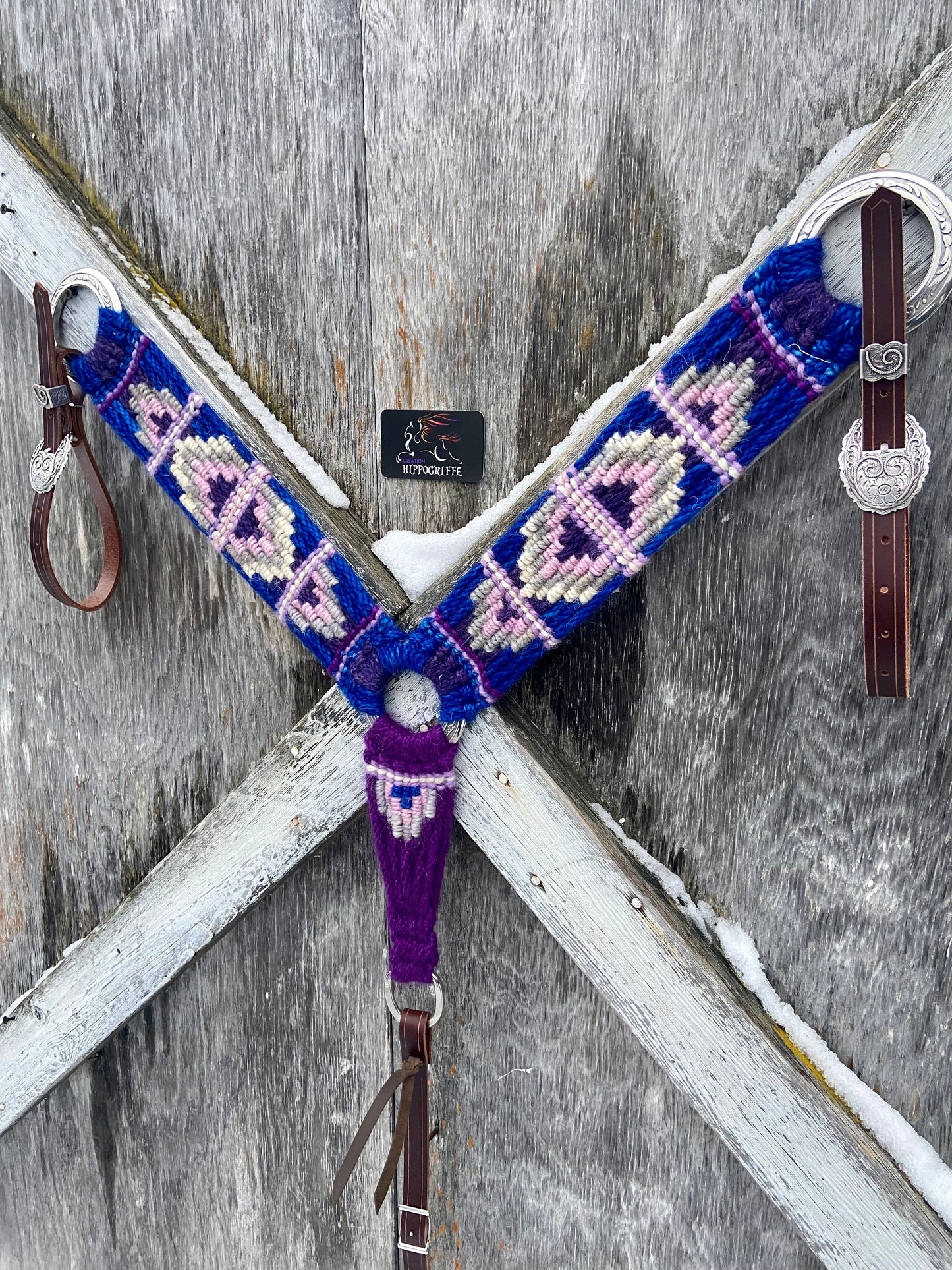 Mohair breast collar #18 purple