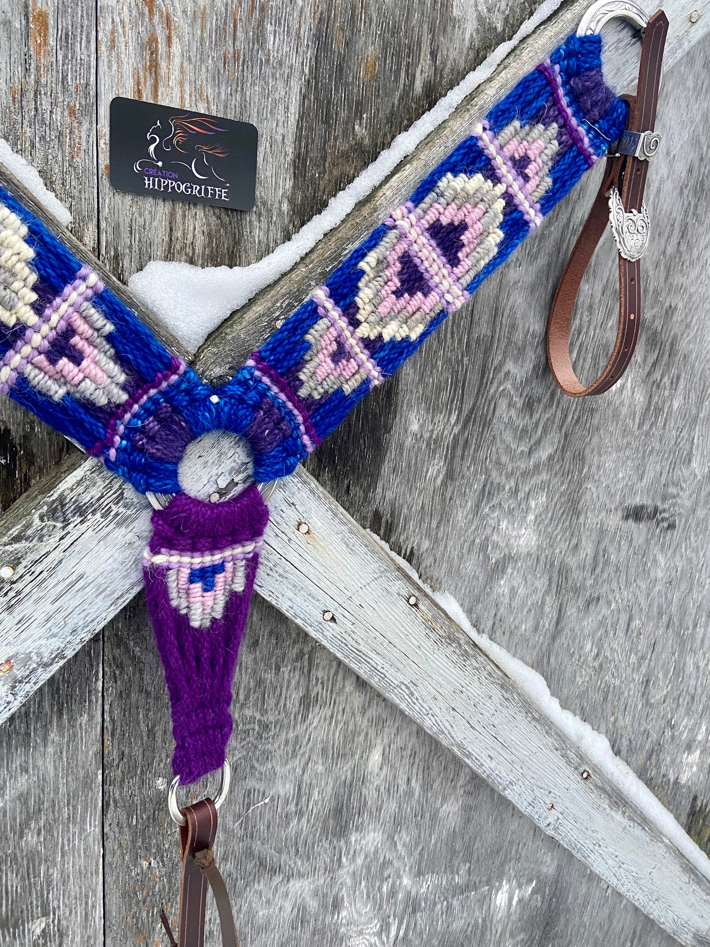 Mohair breast collar #18 purple