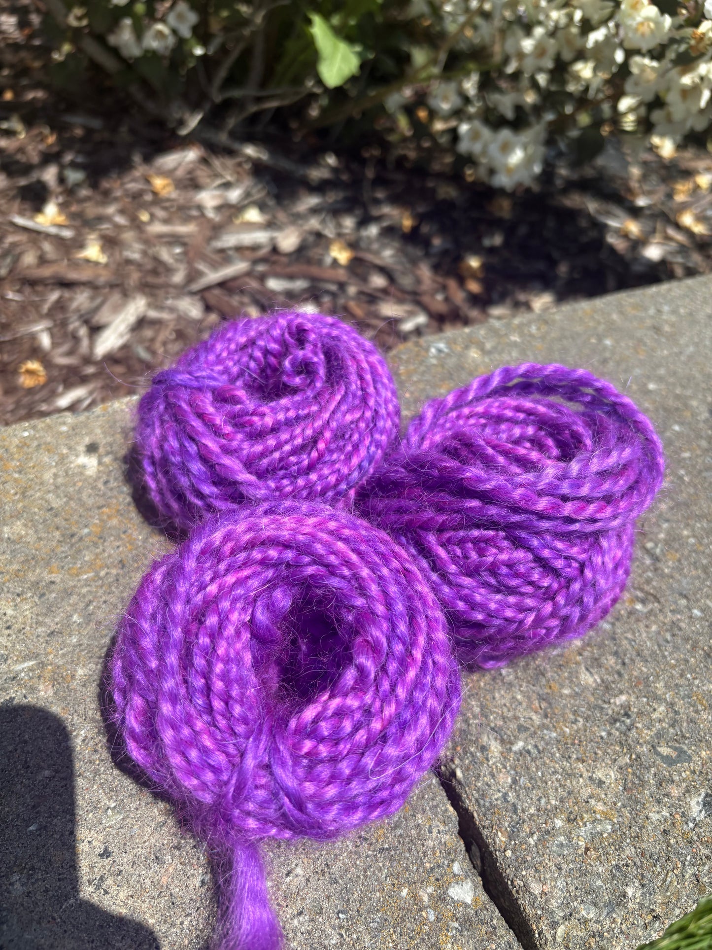Mohair purple pop 2 ply 50ft