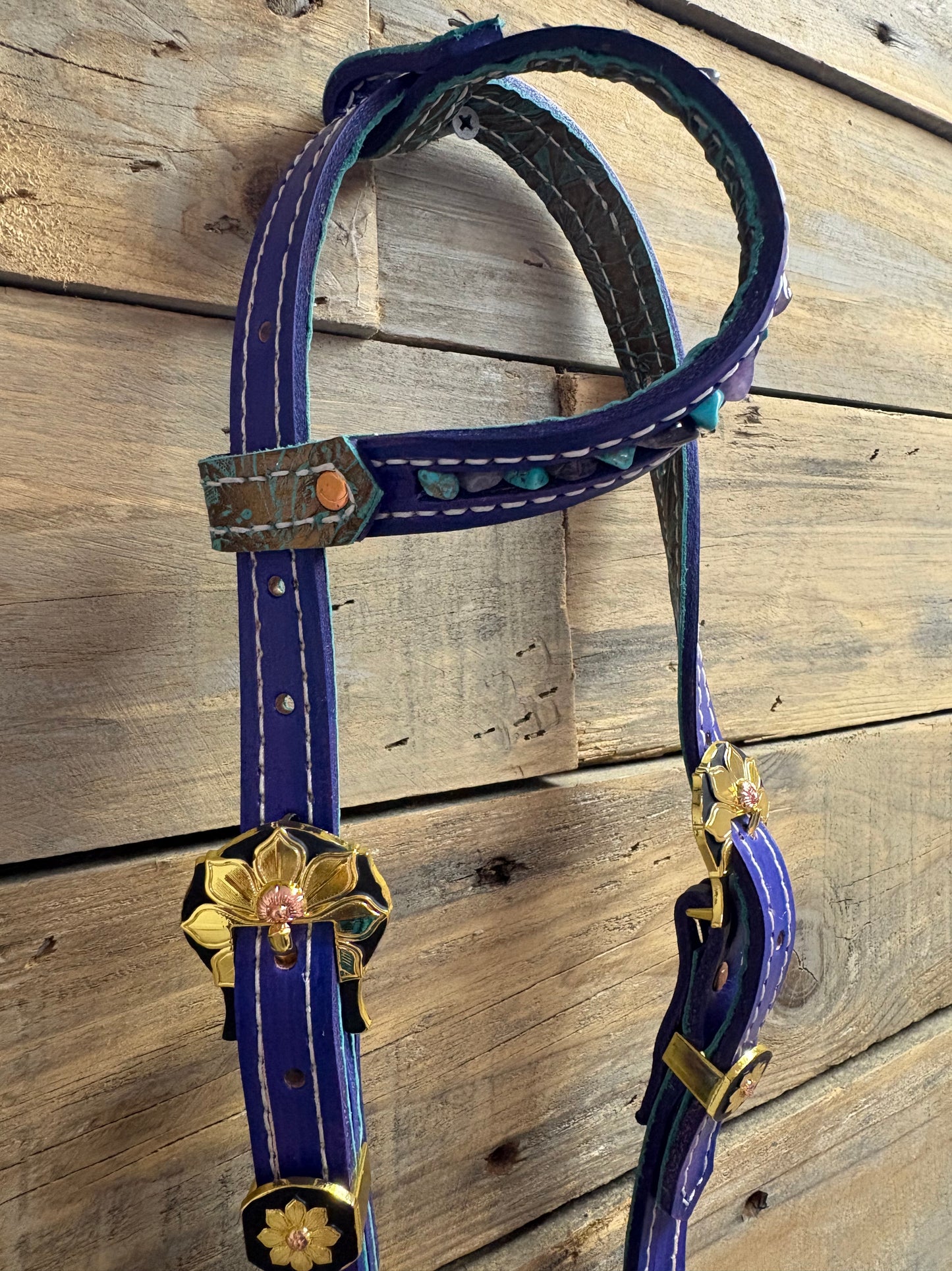 Headstall pink true stone