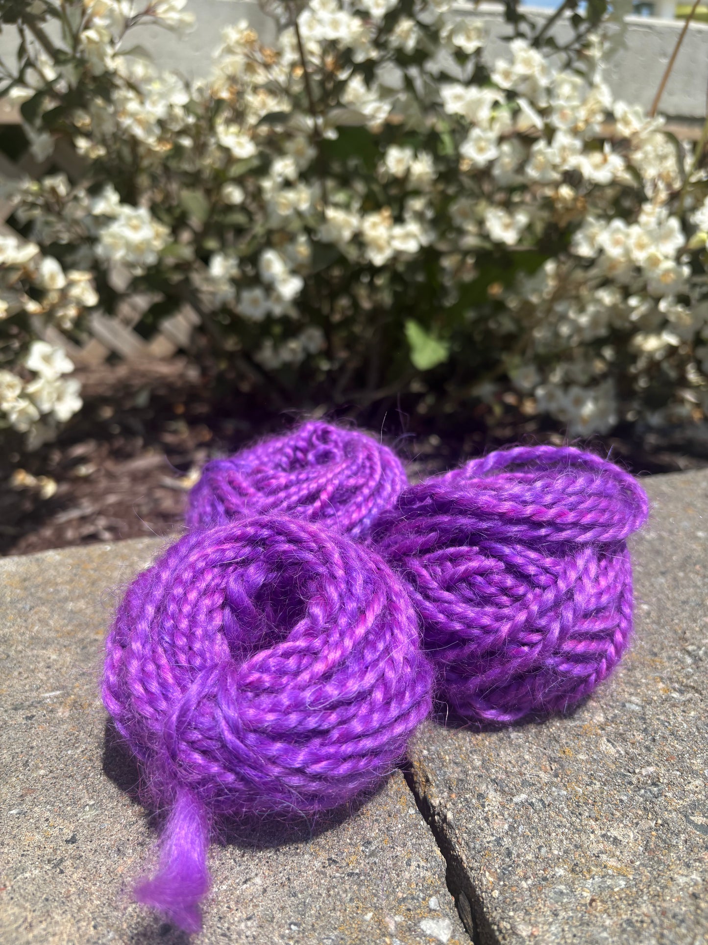 Mohair purple pop 2 ply 50ft