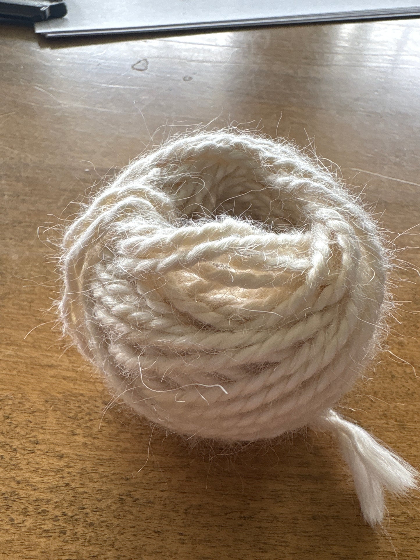 Mohair arctic white  2 ply 50ft
