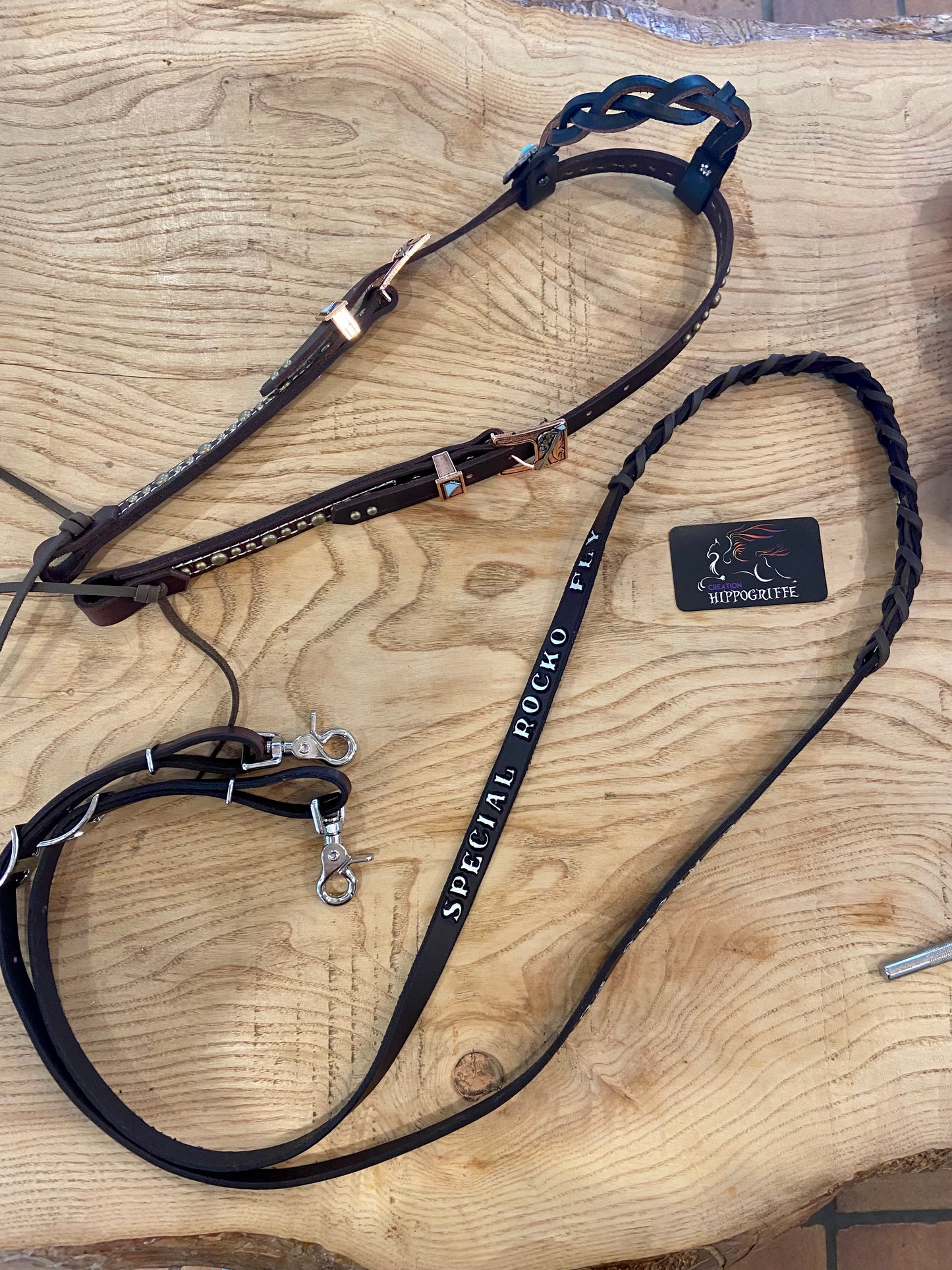 Custom made Barrel Reins with horse name