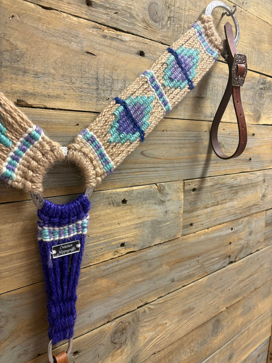Mohair breast collar purple sandstone