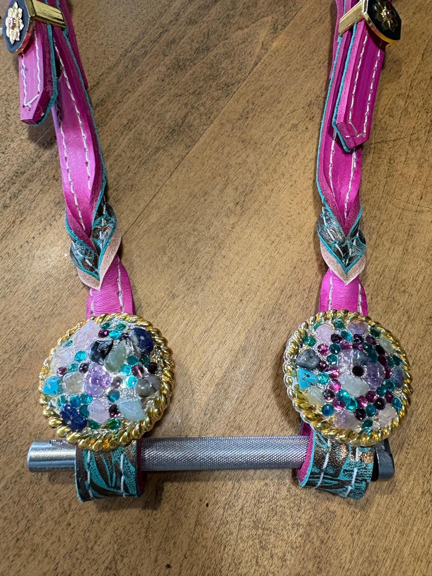 Headstall pink true stone