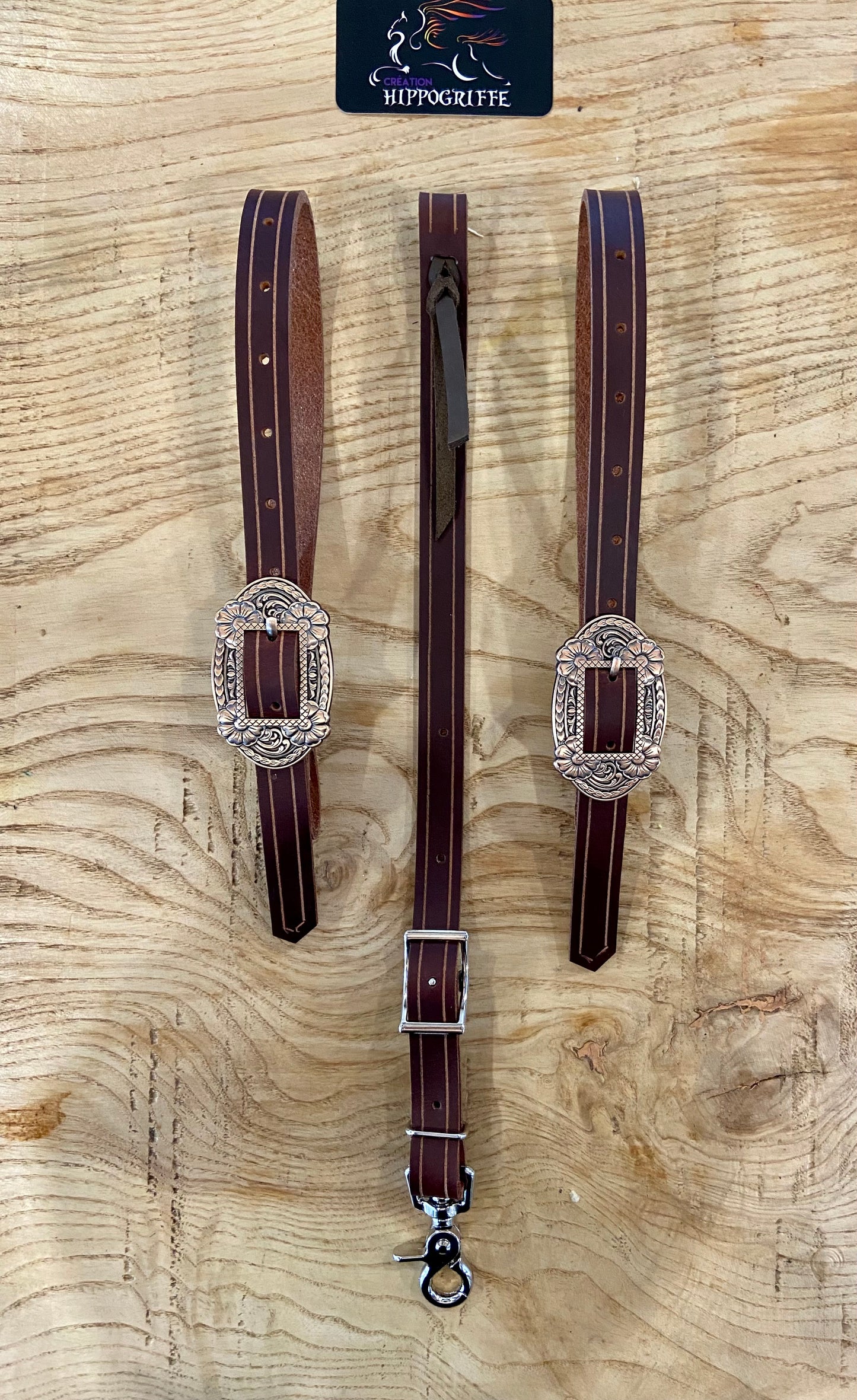 Fancy buckle Leather Tug Set flowers