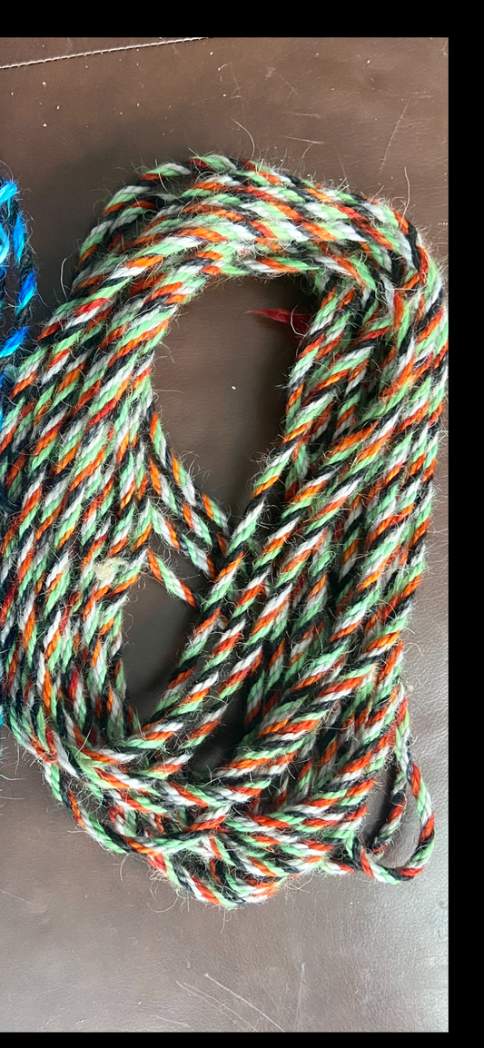 Mohair 8 ply twist orange/ green