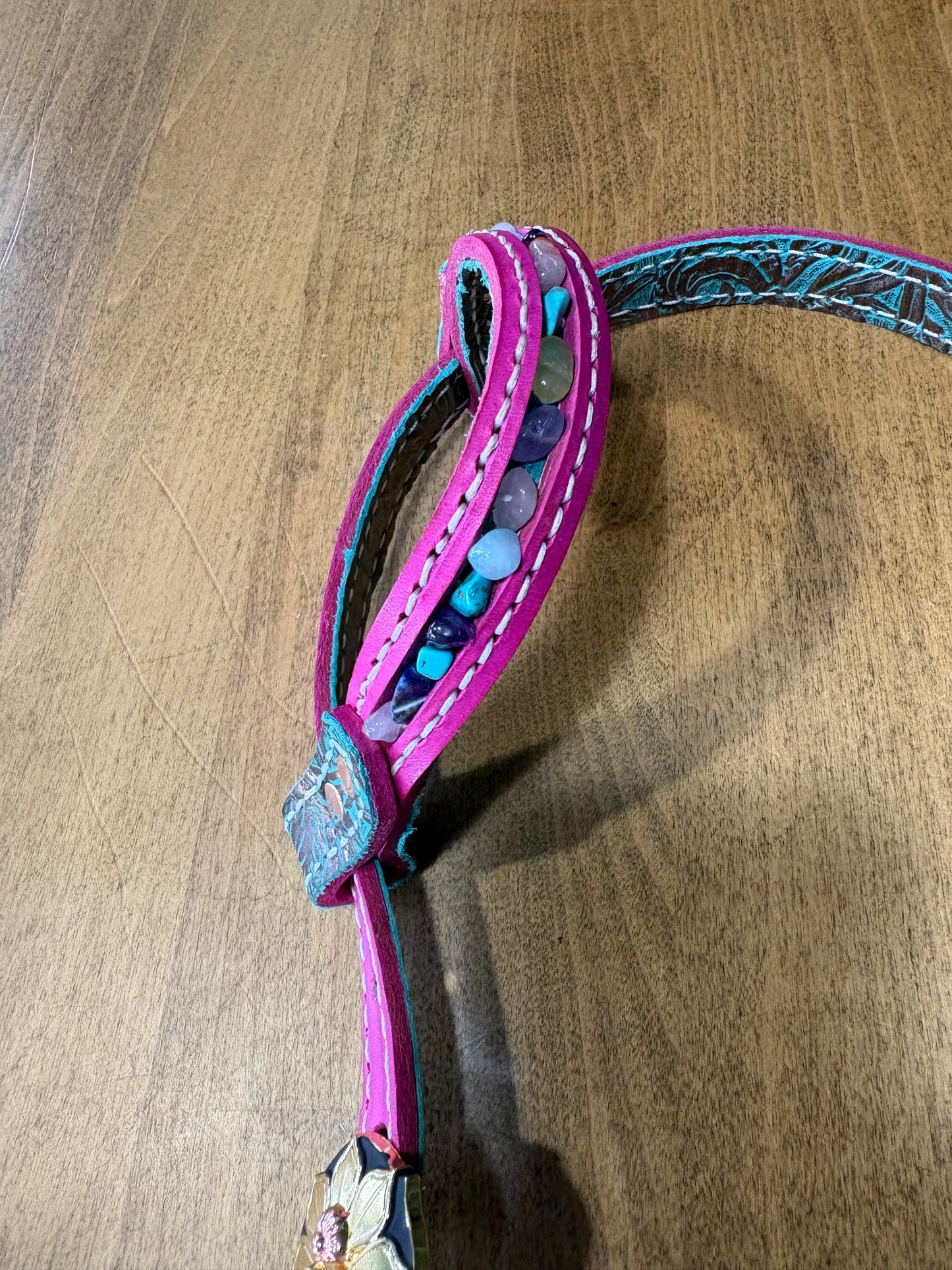Headstall pink true stone