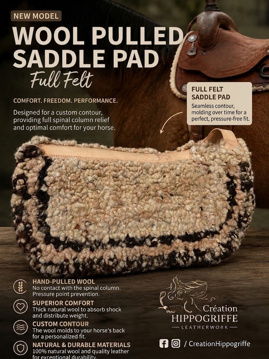 Wool Saddle Pad Tapis de laine tiré